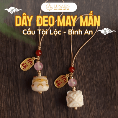 Dây đeo điện thoại mèo chiêu tài