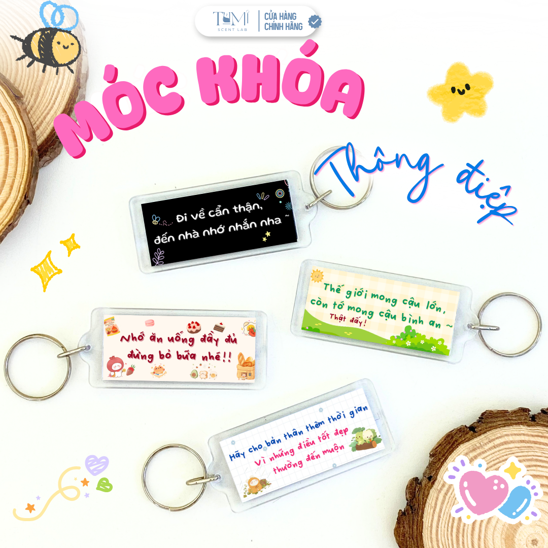 Móc Khóa Thông Điệp Chữ Nhật – In Lời Nhắn Ý Nghĩa, Truyền Động Lực