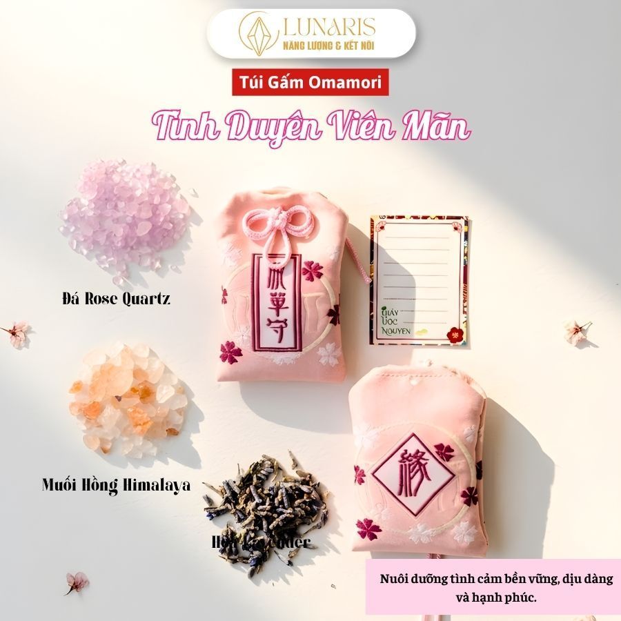 Túi Phước May Mắn Omamori – Thu Hút Tài Lộc, Tình Yêu, Phụ Kiện Xinh Xắn Kèm Túi Chống Nước