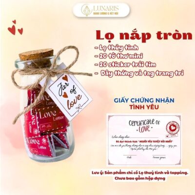 Lọ Chứa Đựng Lá Thư Tình Yêu, Quà Handmade Gửi Gắm Lời Nhắn Cho Người Yêu, Bạn Bè, Người Thân