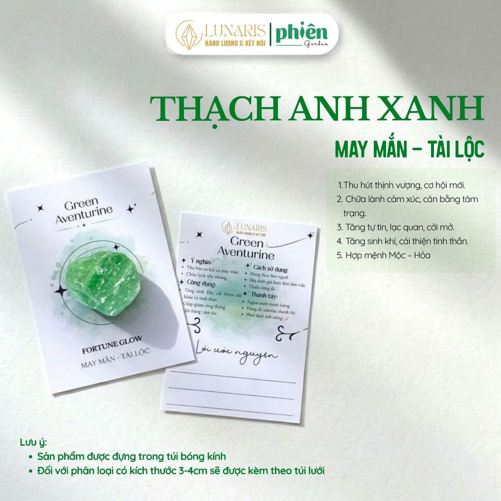 Đá Năng Lượng Tự Nhiên Kèm Card Viết Điều Ước, Thu Hút Năng Lượng May Mắn Hộp Quà Tặng
