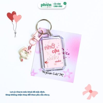 Móc Khóa Thông Điệp Kèm Charm Dễ Thương Keychain Treo Balo, Móc Khóa Làm Quà Tặng