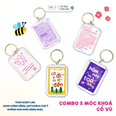 Combo 5 Móc Khoá Thông Điệp Tích Cực – Truyền Động Lực, Quà Tặng Bạn Bè