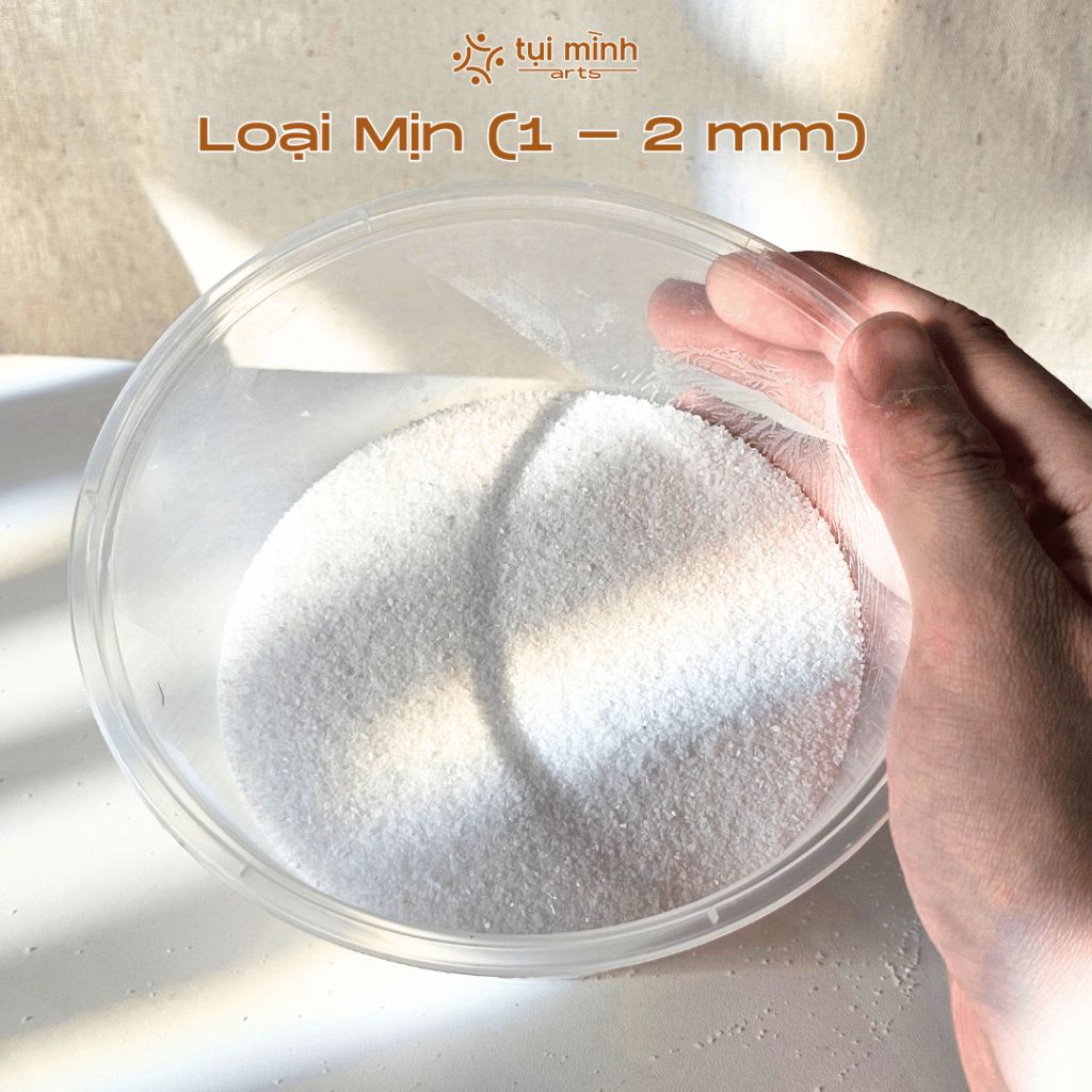 Cát Thạch Anh Trắng Tạo Hiệu Ứng Đắp Nổi, Cát Vẽ Tranh Siêu Mịn Texture - Trộn Màu Acrylic