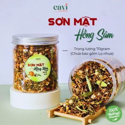 Trà Sơn Mật Hồng Sâm, Thanh Nhiệt, Giải Độc, Thanh Lọc Cơ Thể, Mát Gan Lọ 100gram