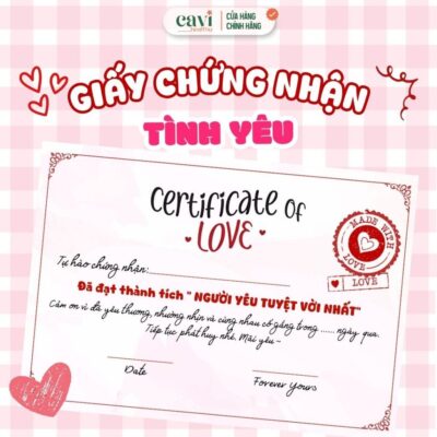 [QUÀ TẶNG] Giấy Chứng Nhận Tình Yêu