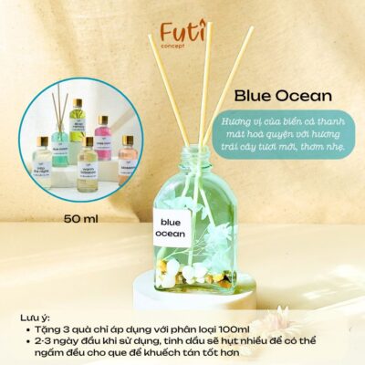Lọ Tinh Dầu Khuếch Tán Hương BLUE OCEAN, Tinh Dầu Thơm Phòng Cao Cấp