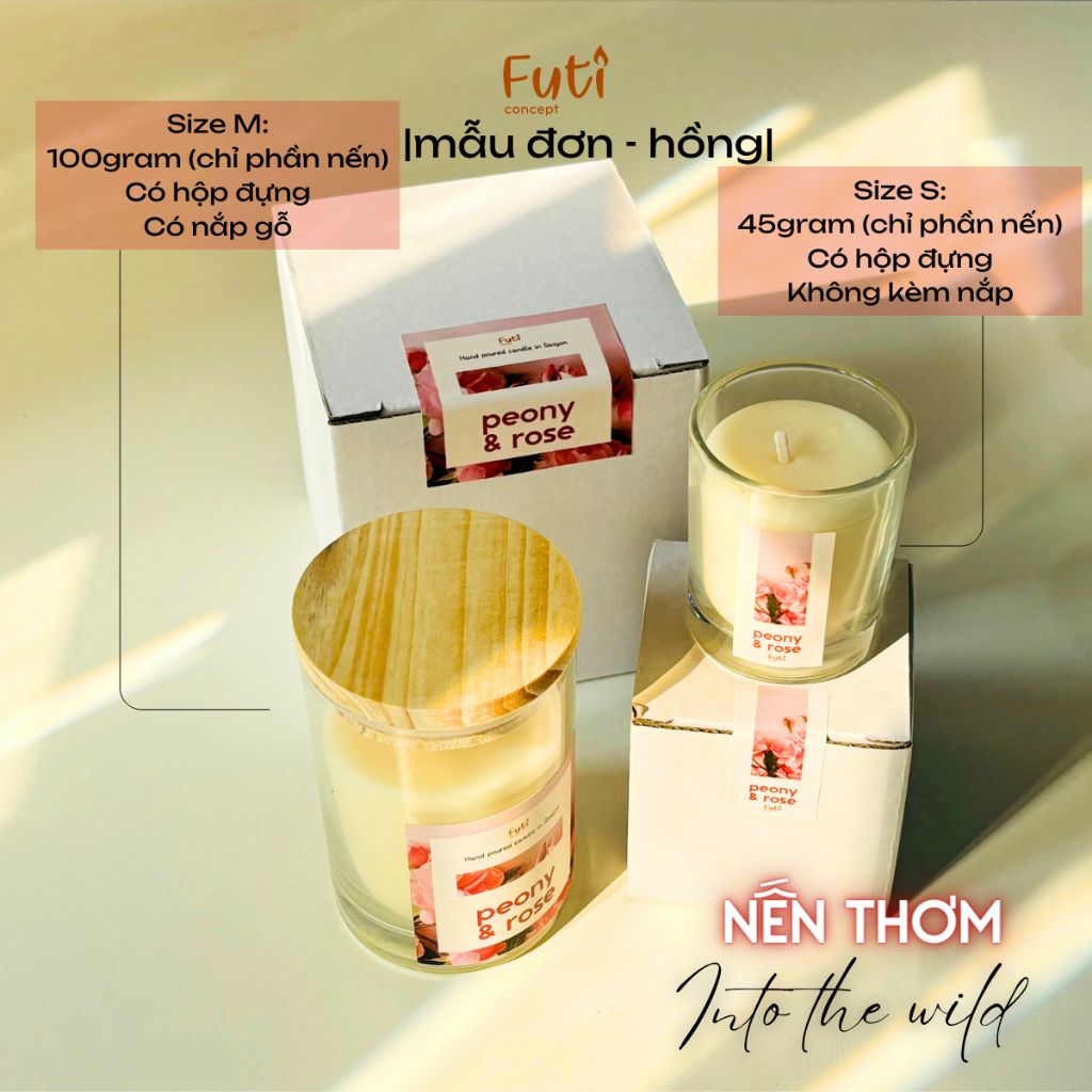 Nến Thơm Thiên Nhiên Cao Cấp, Cốc Thuỷ Tinh Nắp Gỗ 100g – Hương Dịu Nhẹ, Đặc Biệt