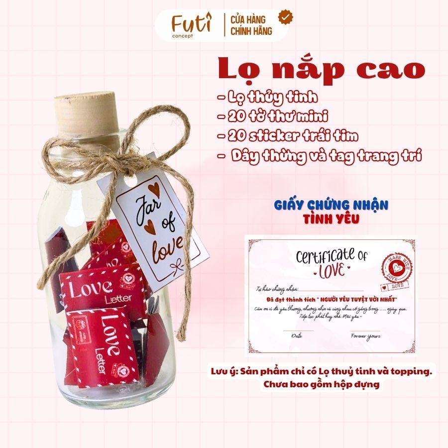 Lọ Message Tình Yêu, Thư Viết Tay Handmade – Quà Tặng Valentine, Sinh Nhật Ý Nghĩa