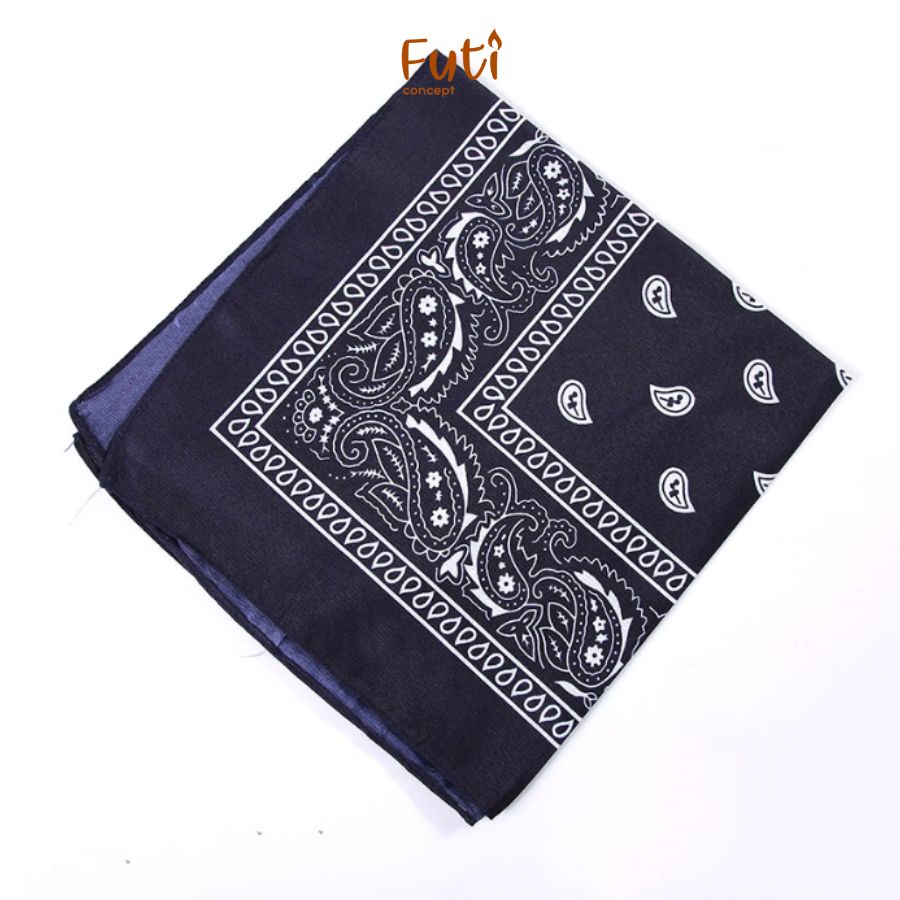 Khăn Bandana Hiphop Turban Nam Nữ Đủ Màu Trắng, Đen, Xanh, Nâu Nhạt, Khăn Choàng Lụa Vuông Satin Họa Tiết Bươm Bướm