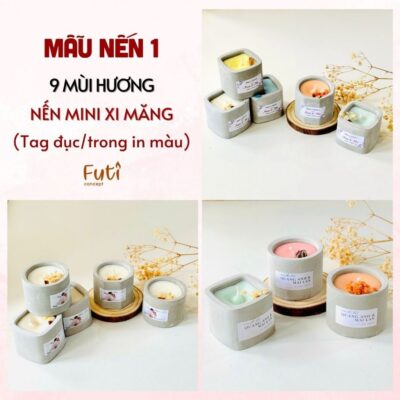 Combo 50 Quà Tặng Nến Thơm Đám Cưới, Quà Đáp Lễ, Tặng Khách, Tem In theo Yêu Cầu