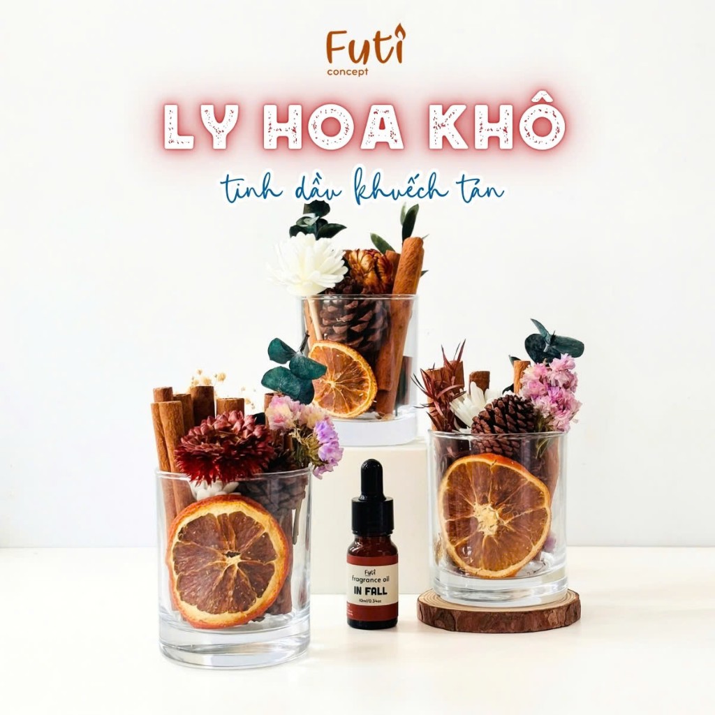Ly Hoa Gỗ Khô Khuếch Tán Tinh Dầu
