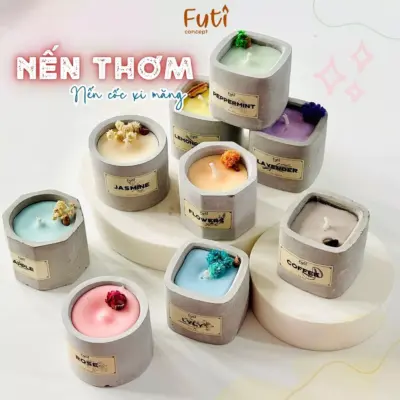 Nến thơm cốc xi măng mini