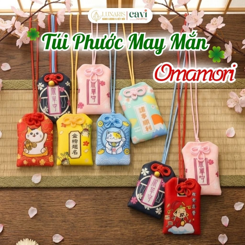 Túi Phước May Mắn Omamori, Cầu Tài Lộc, Bình An
