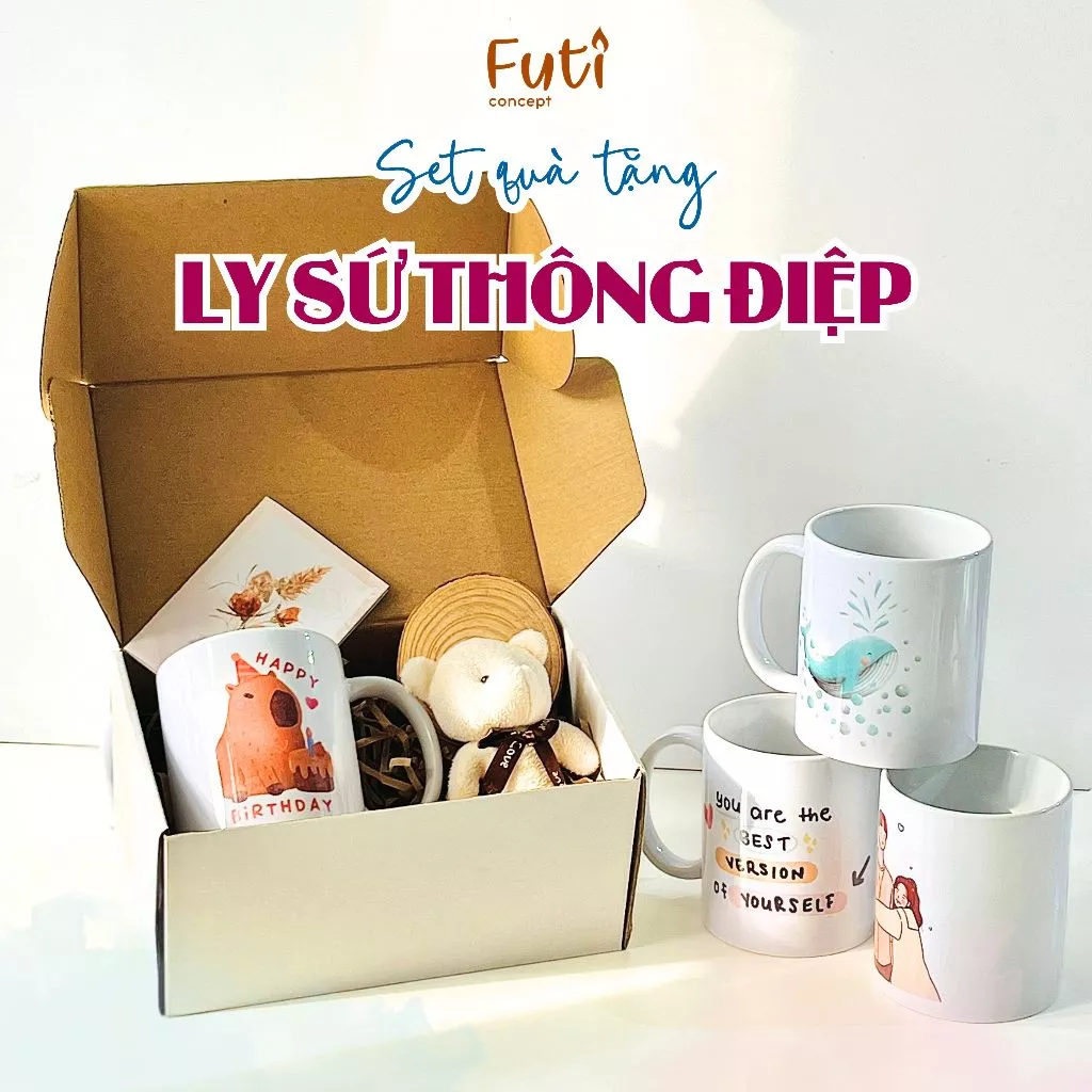 Set Quà Tặng Ly Sứ Thông Điệp